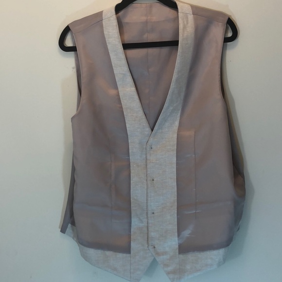 Perry Ellis Tan 4-Button 3-Pocket Fully-Lined Vest - Picture 6 of 8